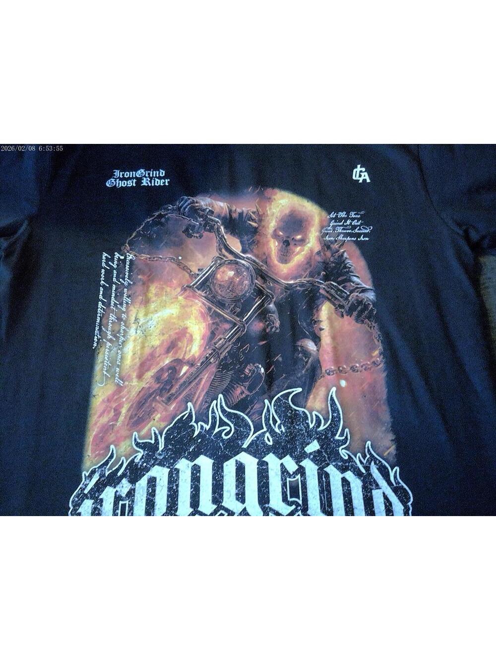 Iron Grind Ghost Rider Xl Black Tee Shirt